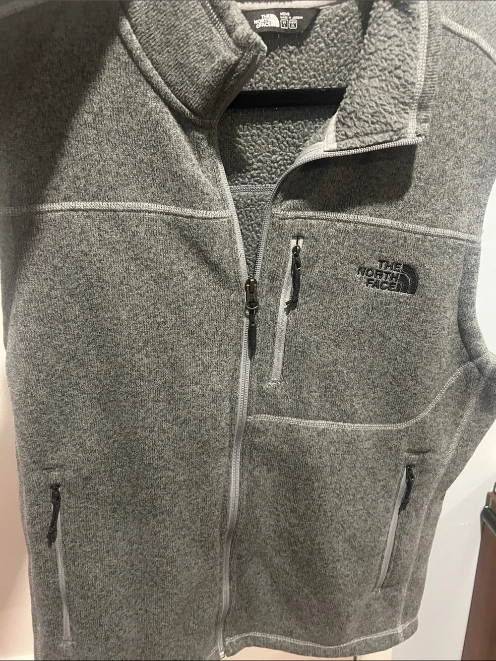 The North Face Grey Men’s Full-Zip Fleece Vest